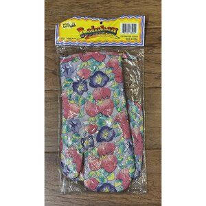 VTG STRAWBERRIES Pot Holder Oven Mitt  Set of 2 Colorful NEW Mirtex Cottagecore